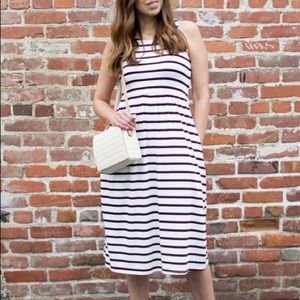 Stripes Racerback Midi Dress